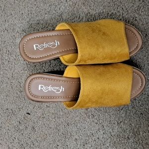 REFRESH Mustard Yellow Jackie Sandal  Shoes
